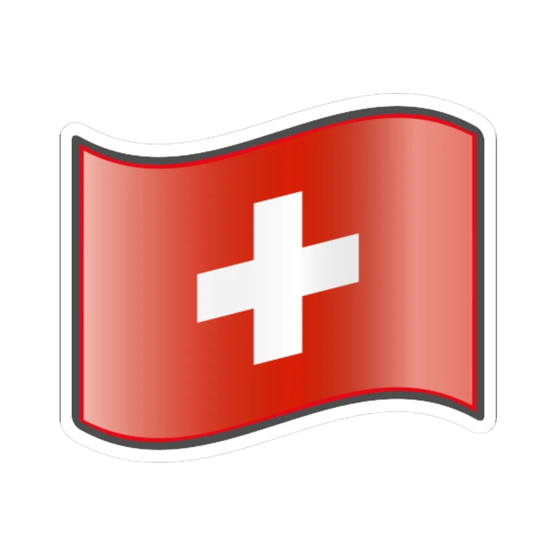 Nuvola Swiss flag (Switzerland) STICKER Vinyl Kiss-Cut Decal 4 Inch White - The Sticker Space