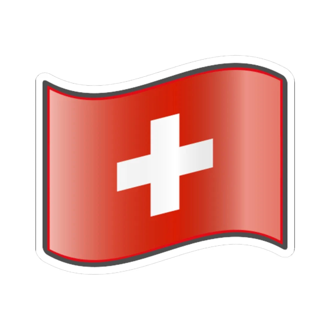 Nuvola Swiss flag (Switzerland) STICKER Vinyl Kiss-Cut Decal 6 Inch White - The Sticker Space