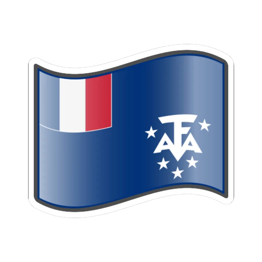 Nuvola TAAF flag STICKER Vinyl Kiss-Cut Decal 4 Inch White - The Sticker Space