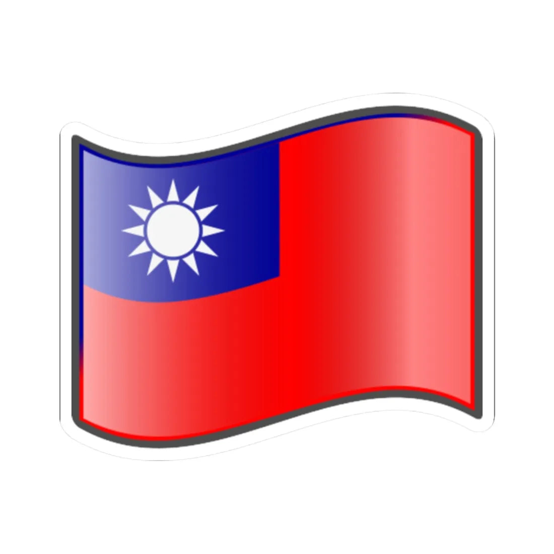 Nuvola Taiwanese flag STICKER Vinyl Kiss-Cut Decal 2 Inch White - The Sticker Space