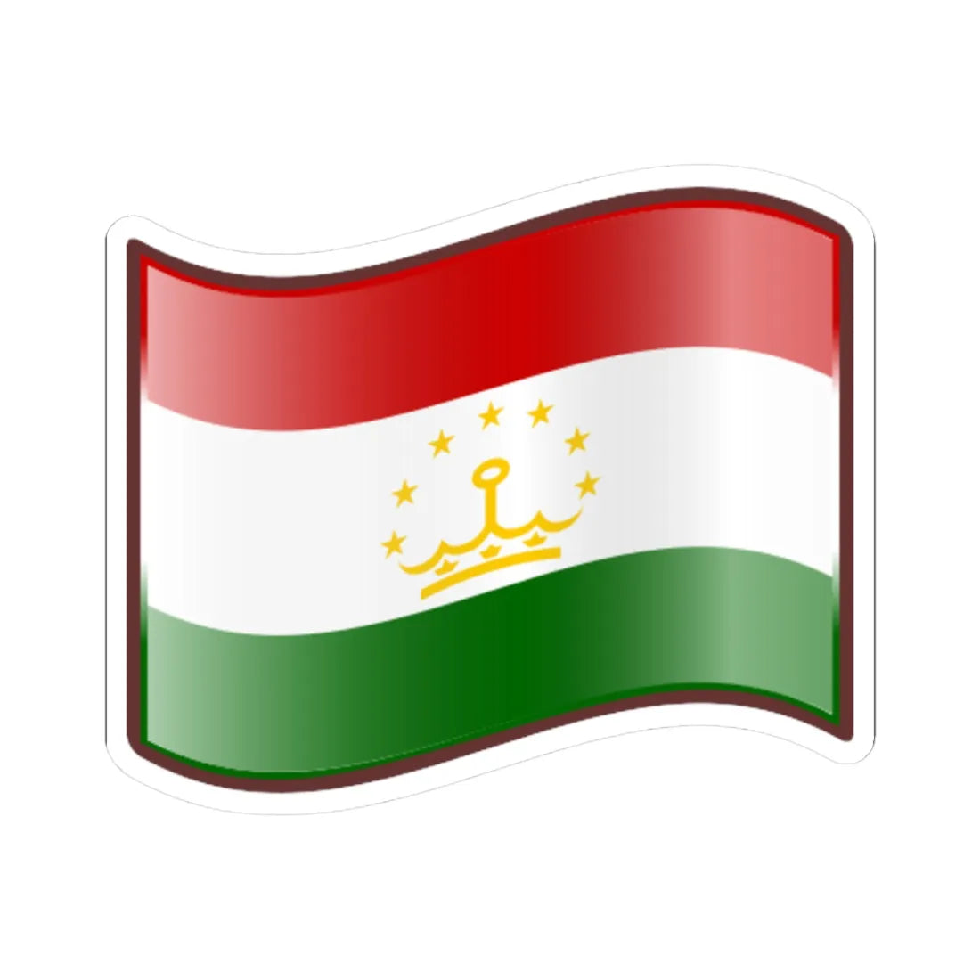 Nuvola Tajik flag (Tajikistan) STICKER Vinyl Kiss-Cut Decal 3 Inch White - The Sticker Space