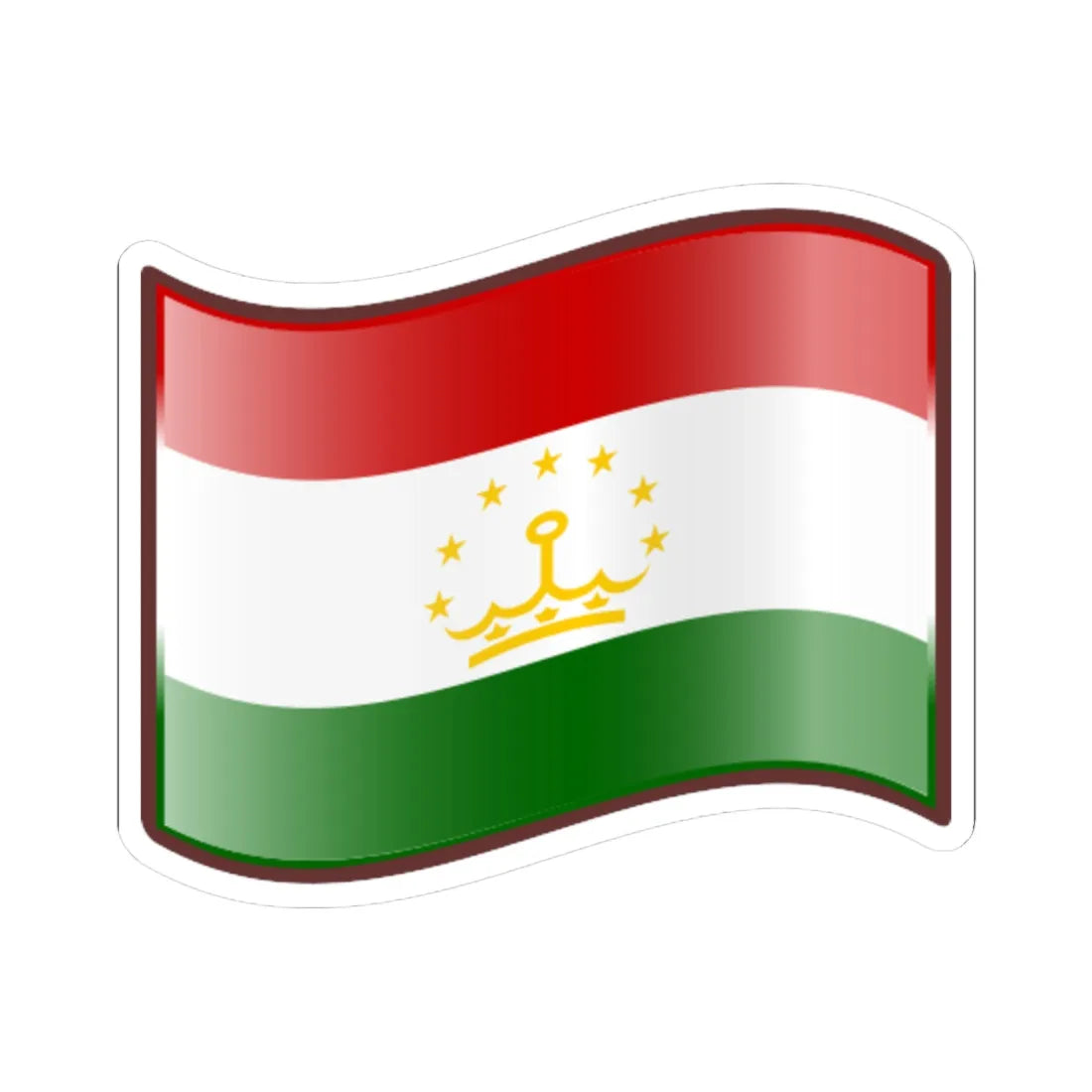 Nuvola Tajik flag (Tajikistan) STICKER Vinyl Kiss-Cut Decal 4 Inch White - The Sticker Space