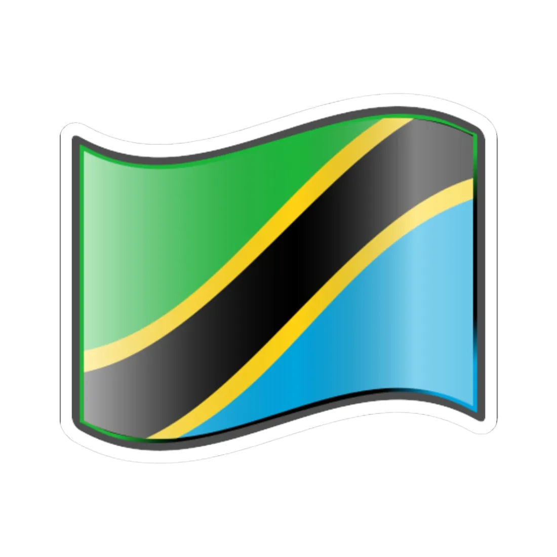 Nuvola Tanzanian flag (Tanzania) STICKER Vinyl Kiss-Cut Decal 3 Inch White - The Sticker Space