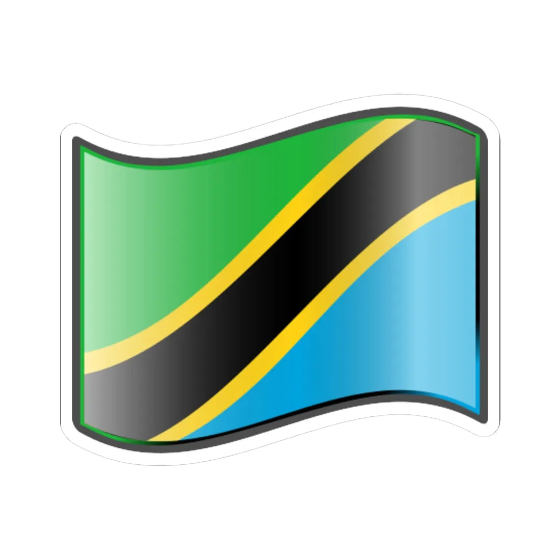 Nuvola Tanzanian flag (Tanzania) STICKER Vinyl Kiss-Cut Decal 4 Inch White - The Sticker Space