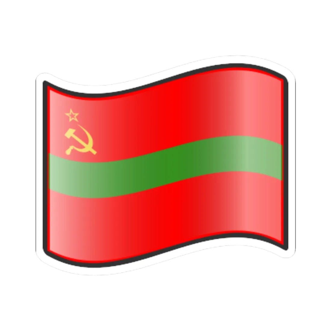 Nuvola Transnistria flag STICKER Vinyl Kiss-Cut Decal 4 Inch White - The Sticker Space