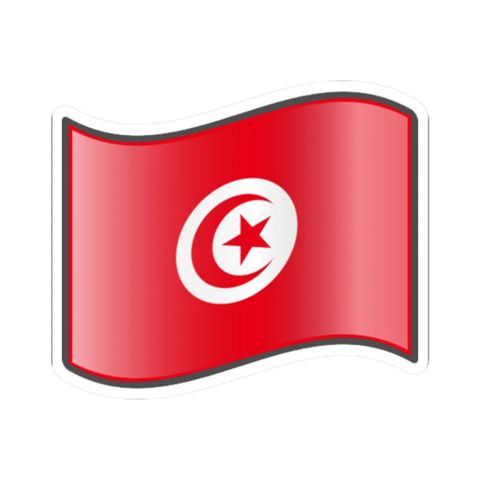 Nuvola Tunisian flag (Tunisia) STICKER Vinyl Kiss-Cut Decal 2 Inch White - The Sticker Space