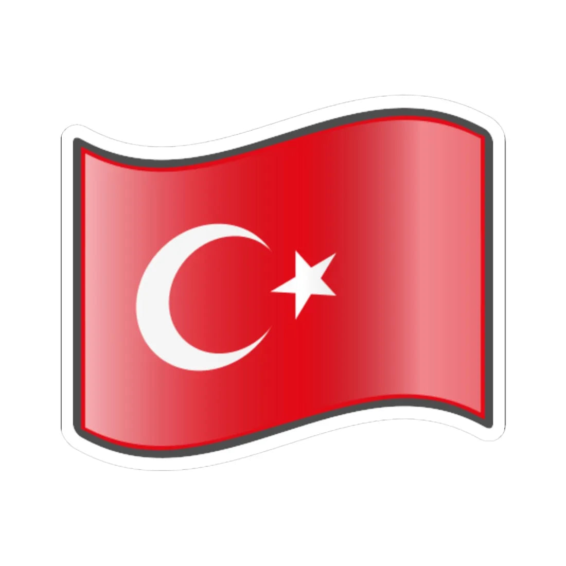 Nuvola Turkish flag (Turkey) STICKER Vinyl Kiss-Cut Decal 6 Inch White - The Sticker Space