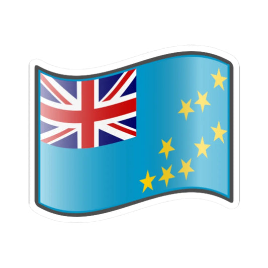 Nuvola Tuvaluan flag (Tuvalu) STICKER Vinyl Kiss-Cut Decal 2 Inch White - The Sticker Space