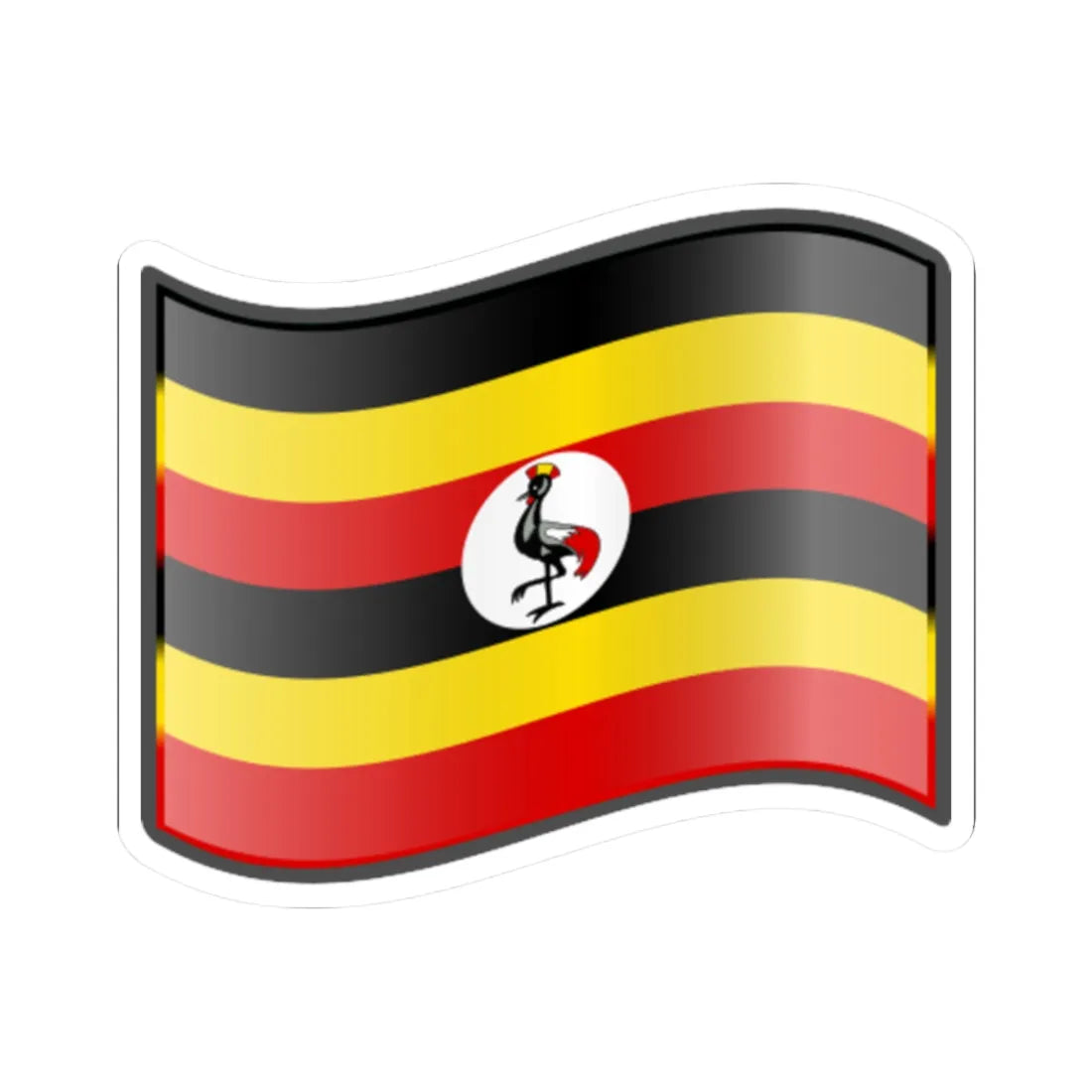Nuvola Ugandan flag (Uganda) STICKER Vinyl Kiss-Cut Decal 2 Inch White - The Sticker Space