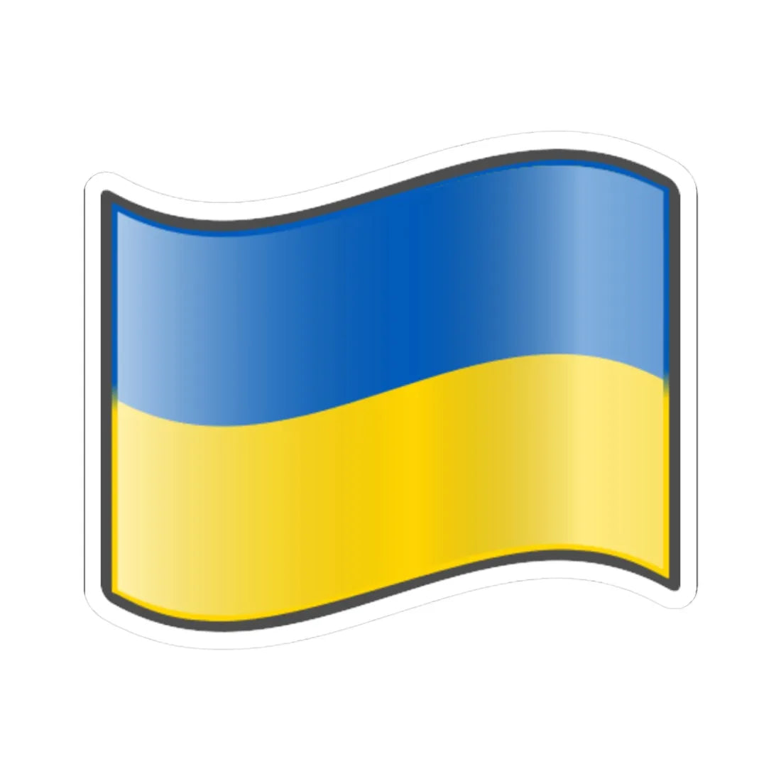 Nuvola Ukrainian flag (Ukraine) STICKER Vinyl Kiss-Cut Decal 3 Inch White - The Sticker Space