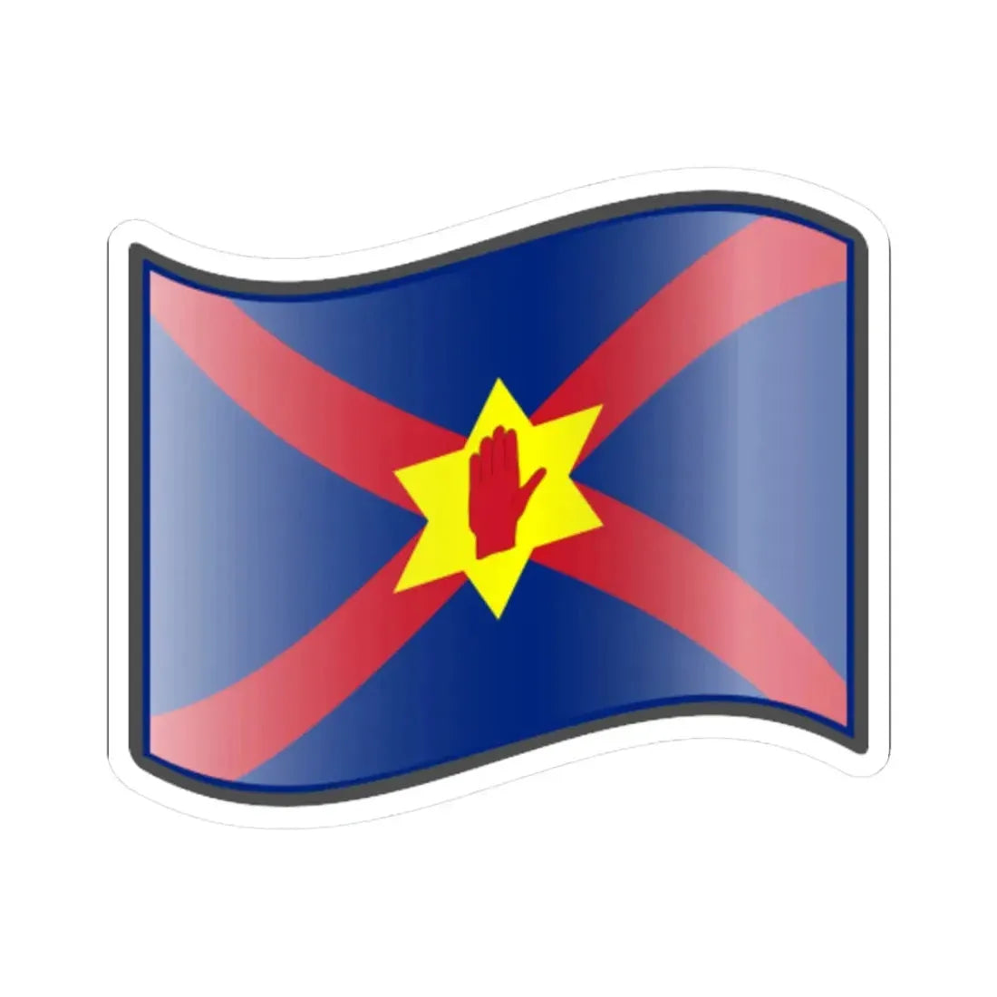 Nuvola Ulster Nation flag (Ireland) STICKER Vinyl Kiss-Cut Decal 3 Inch White - The Sticker Space