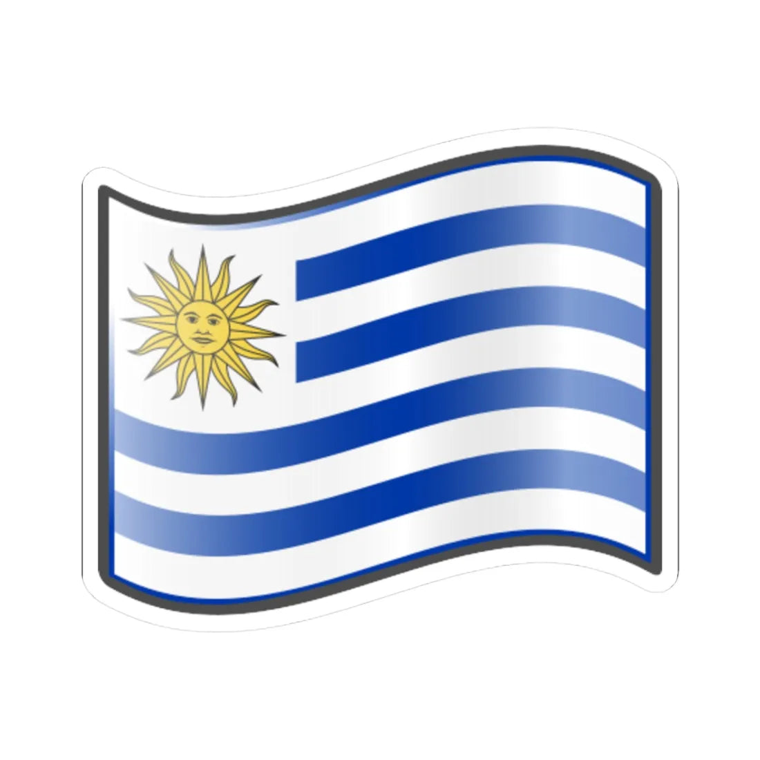Nuvola Uruguayan flag (Uruguay) STICKER Vinyl Kiss-Cut Decal 3 Inch White - The Sticker Space