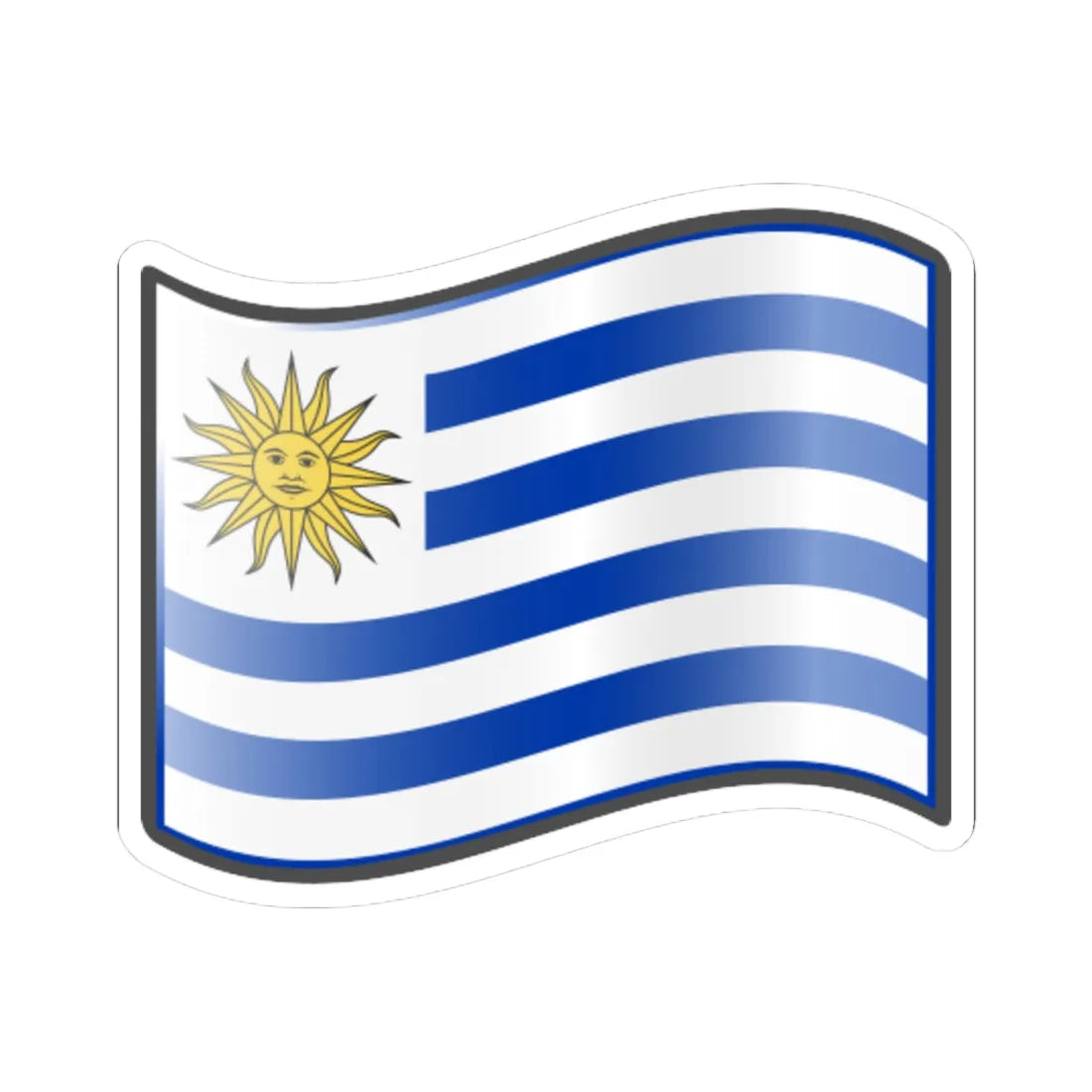 Nuvola Uruguayan flag (Uruguay) STICKER Vinyl Kiss-Cut Decal 4 Inch White - The Sticker Space