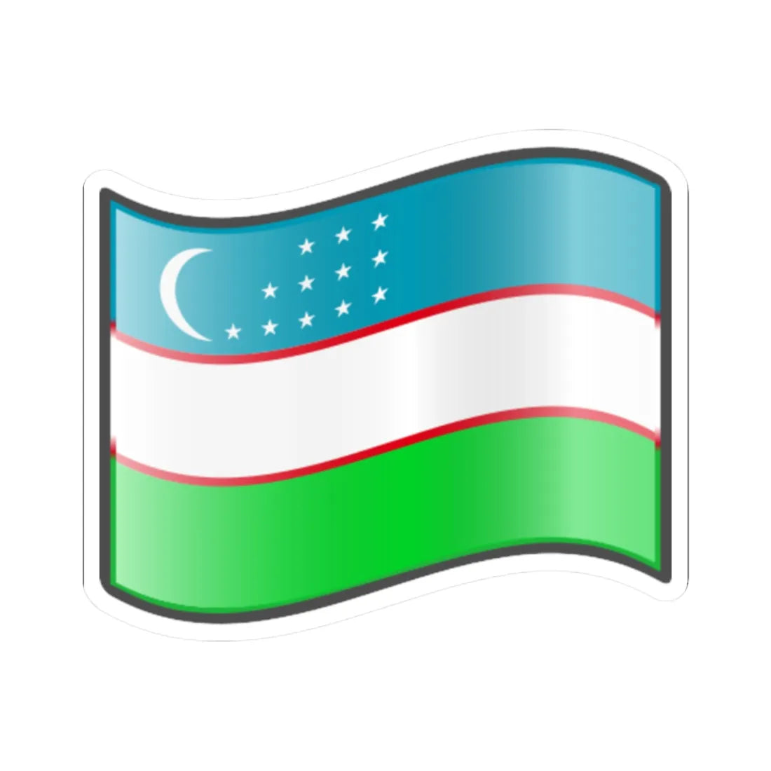 Nuvola Uzbek flag (Uzbekistan) STICKER Vinyl Kiss-Cut Decal 2 Inch White - The Sticker Space