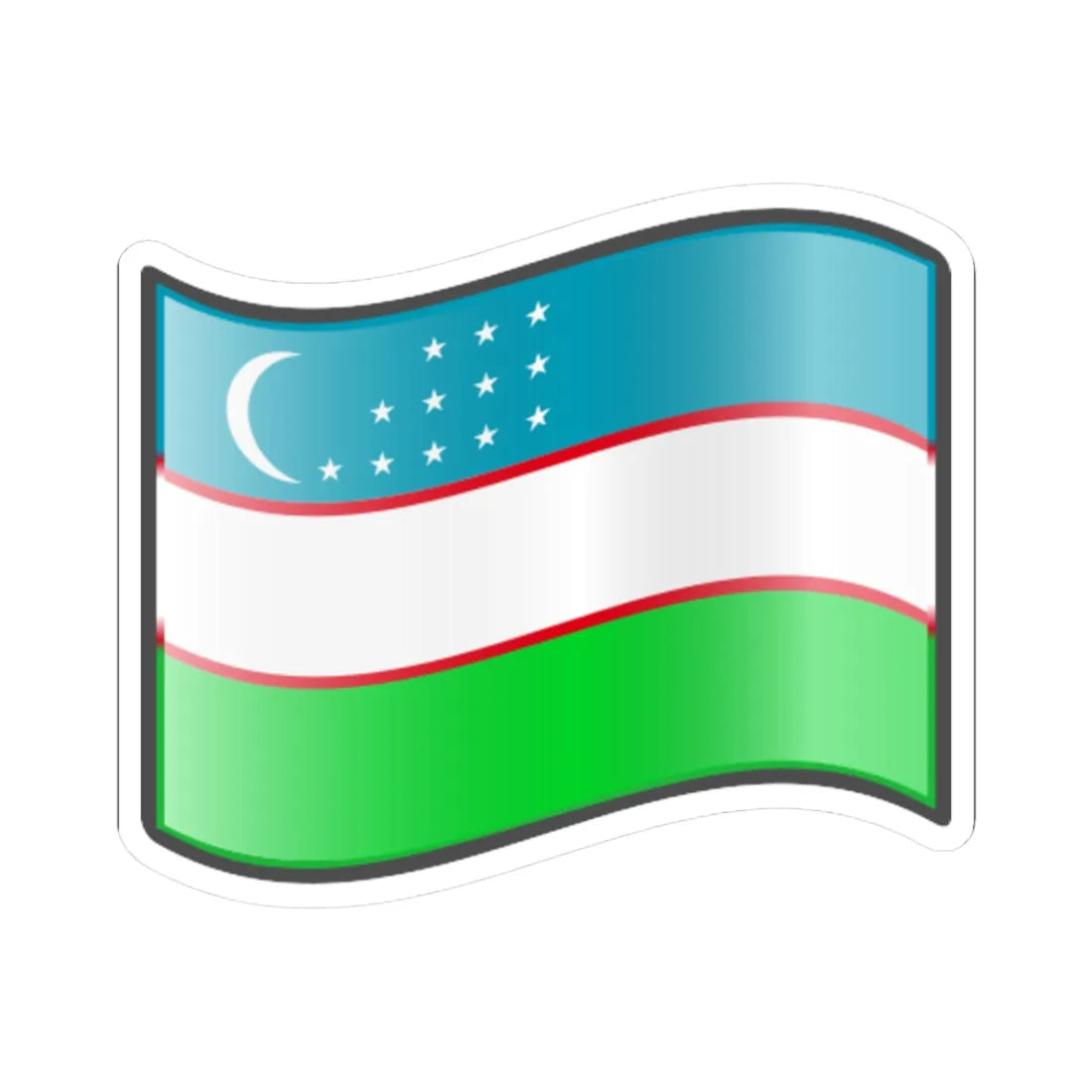 Nuvola Uzbek flag (Uzbekistan) STICKER Vinyl Kiss-Cut Decal 3 Inch White - The Sticker Space