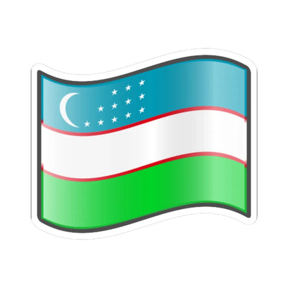 Nuvola Uzbek flag (Uzbekistan) STICKER Vinyl Kiss-Cut Decal 4 Inch White - The Sticker Space