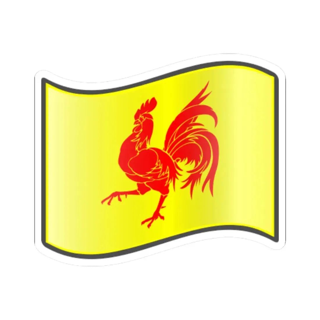 Nuvola Walloon flag (Belgium) STICKER Vinyl Kiss-Cut Decal 4 Inch White - The Sticker Space