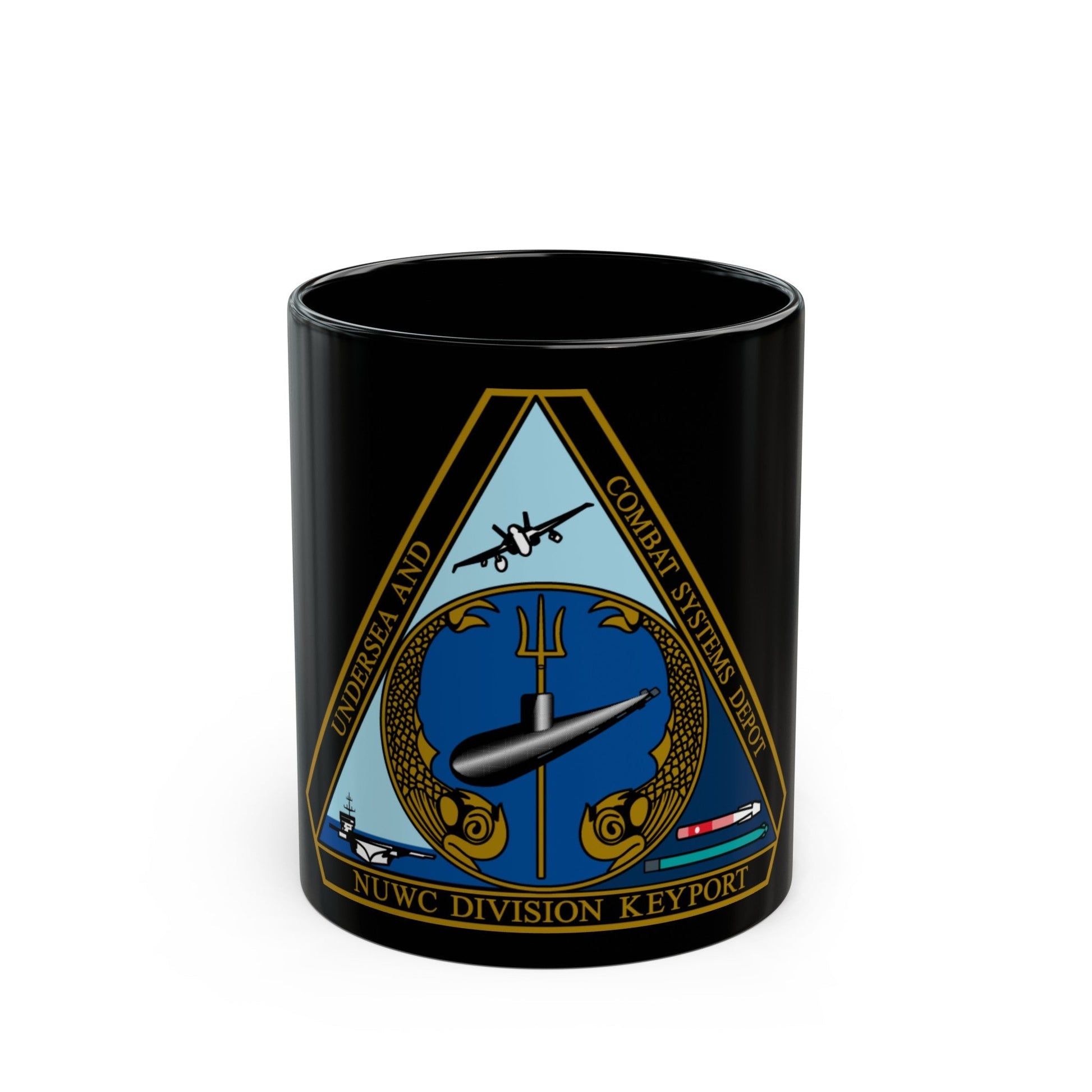 NUWC Division Keyport Naval Undersea Warfare Center (U.S. Navy) Black Coffee Mug-11oz-The Sticker Space