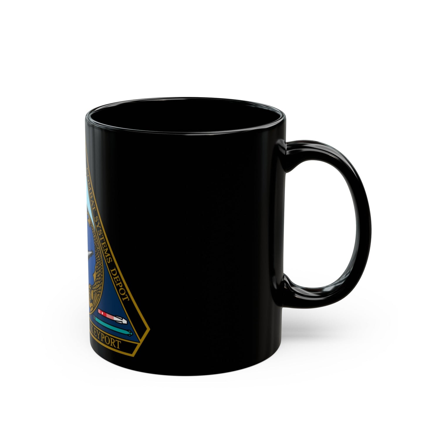 NUWC Division Keyport Naval Undersea Warfare Center (U.S. Navy) Black Coffee Mug-The Sticker Space