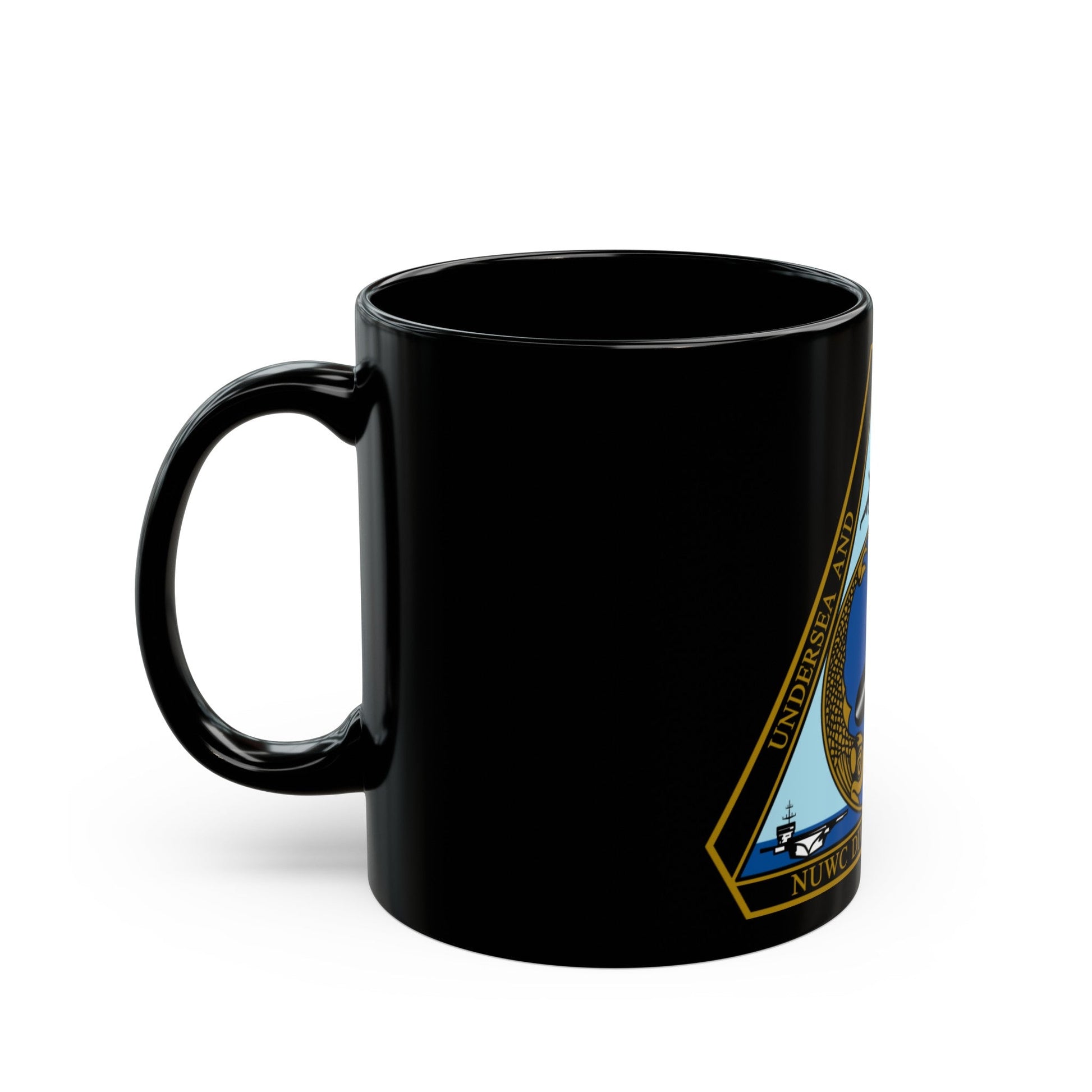 NUWC Division Keyport Naval Undersea Warfare Center (U.S. Navy) Black Coffee Mug-The Sticker Space