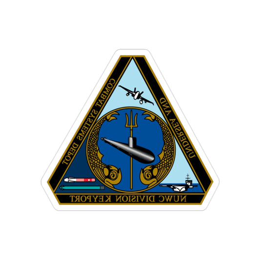 NUWC Division Keyport Naval Undersea Warfare Center (U.S. Navy) REVERSE PRINT Transparent STICKER-2" × 2"-The Sticker Space