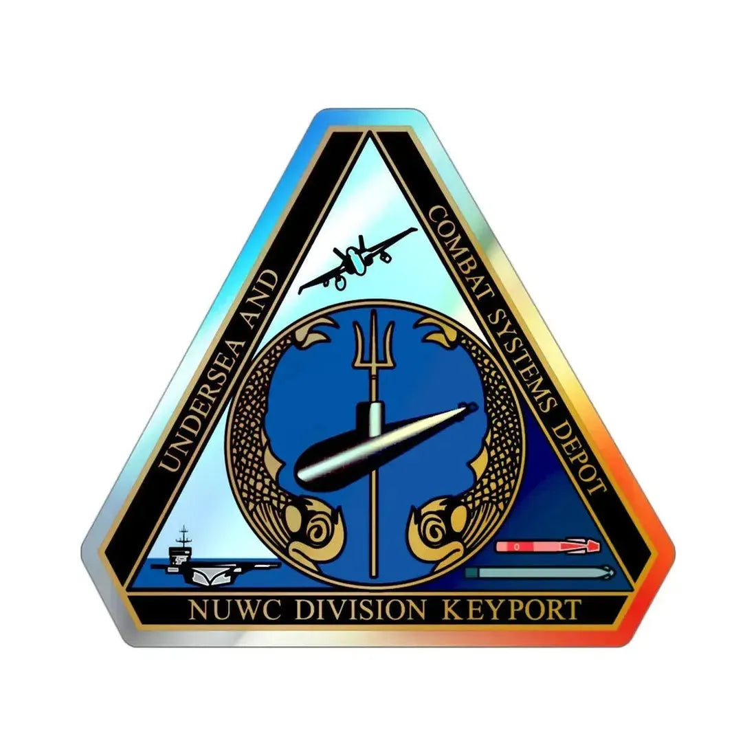 NUWC Division Keyport Naval Undersea Warfare Center (U.S. Navy) Holographic STICKER Die-Cut Vinyl Decal 3 Inch Holographic - The Sticker Space