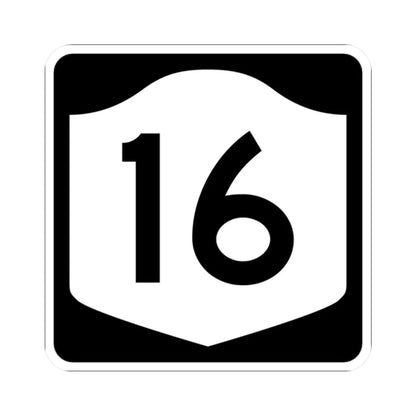 NY-16 (New York) (Road Sign) STICKER Vinyl Kiss-Cut Decal 2 Inch White - The Sticker Space