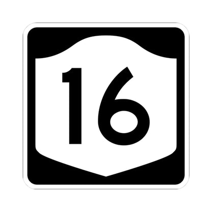 NY-16 (New York) (Road Sign) STICKER Vinyl Kiss-Cut Decal 3 Inch White - The Sticker Space