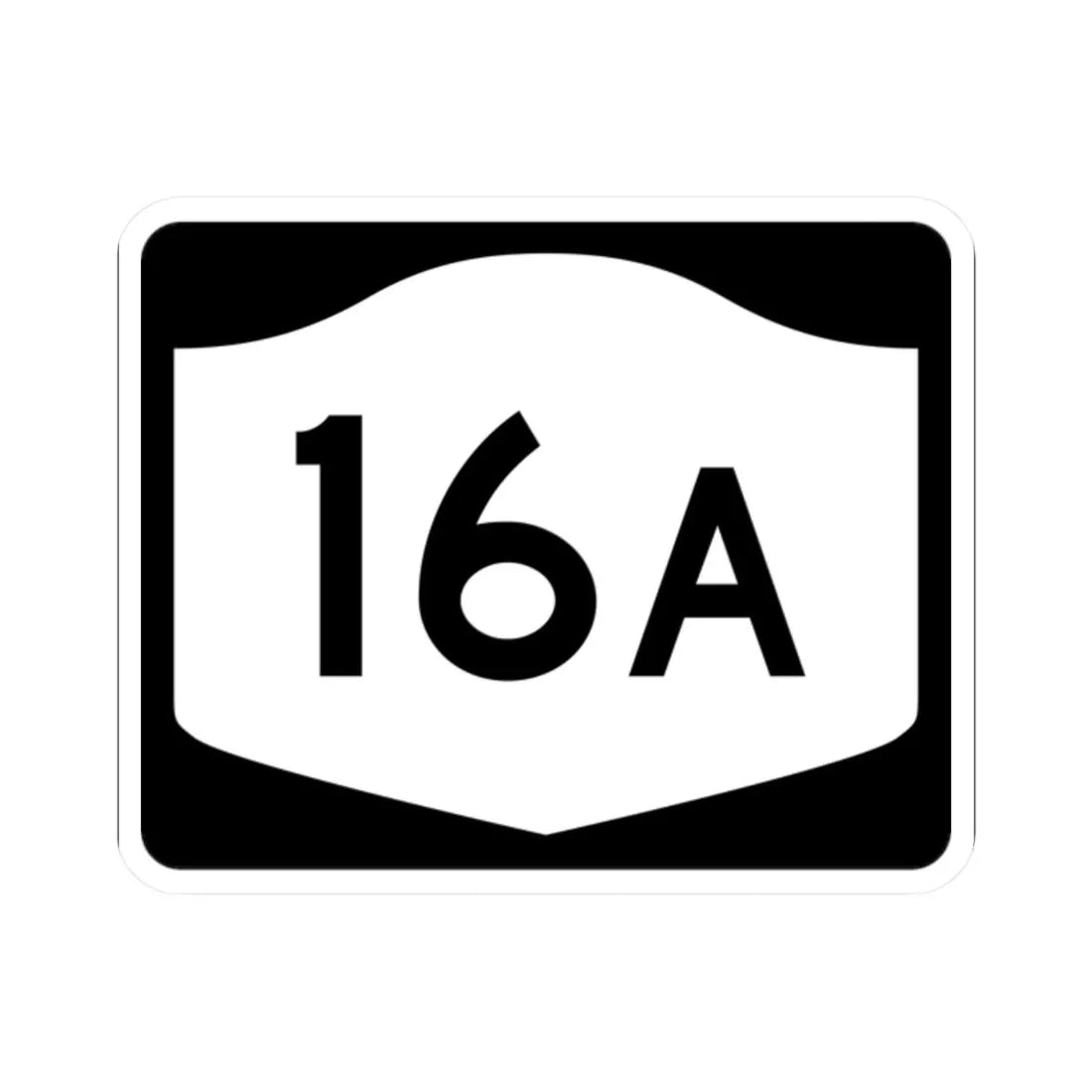 NY-16A (New York) (Road Sign) STICKER Vinyl Kiss-Cut Decal 2 Inch White - The Sticker Space