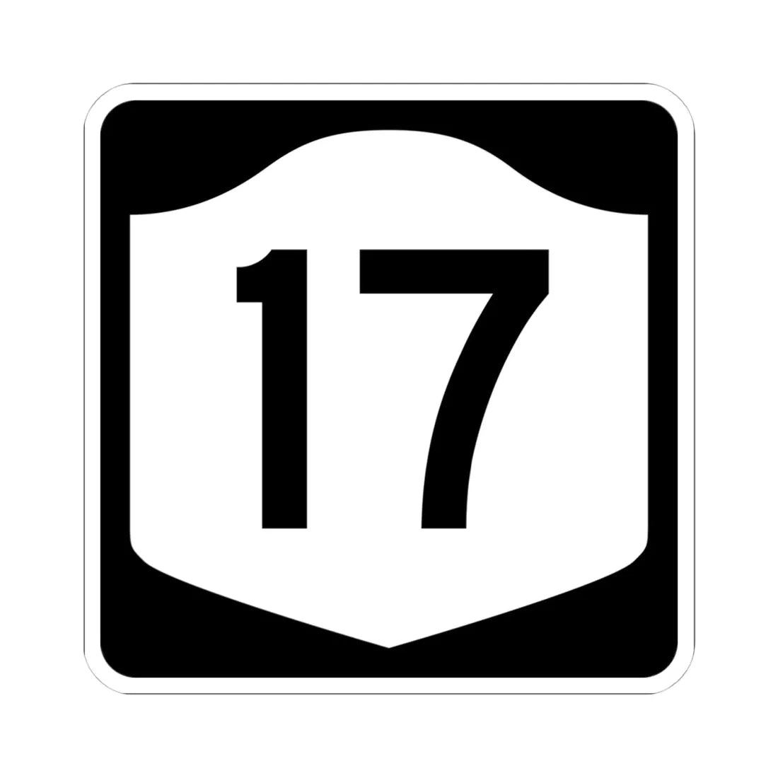 NY-17 (New York) (Road Sign) STICKER Vinyl Kiss-Cut Decal 4 Inch White - The Sticker Space