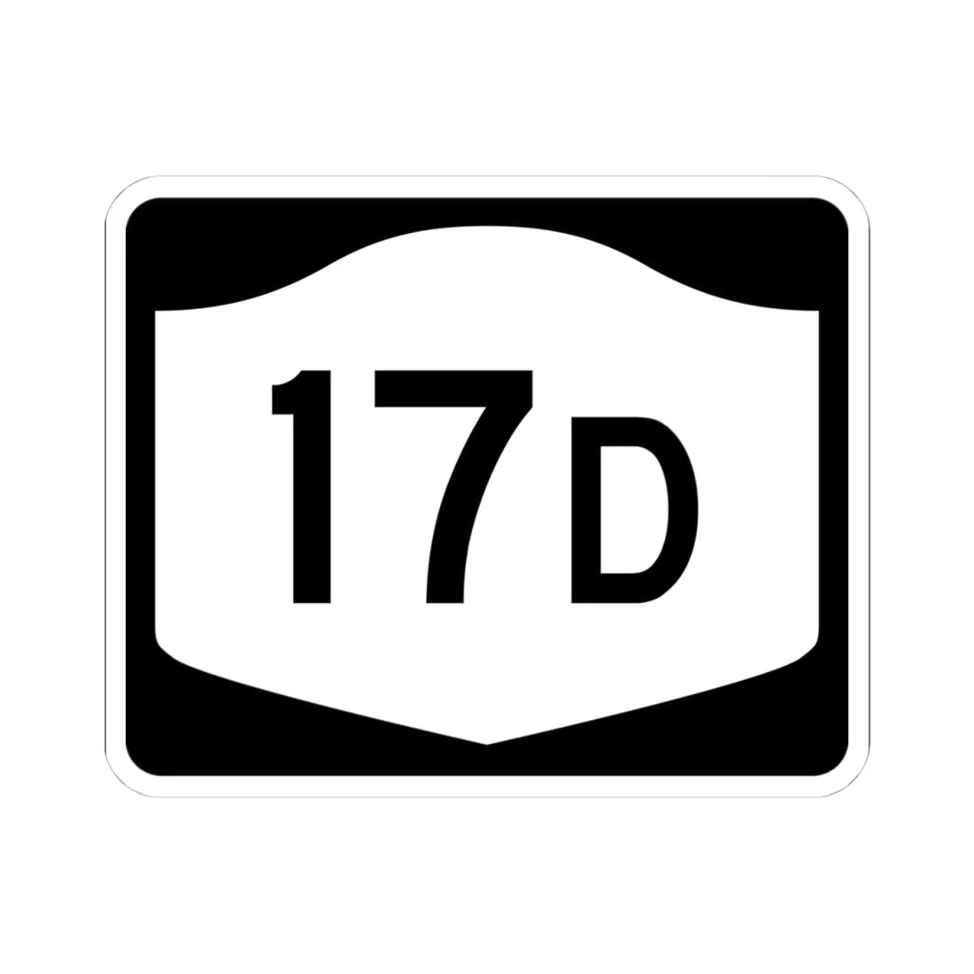 NY-17D (New York) (Road Sign) STICKER Vinyl Kiss-Cut Decal 4 Inch White - The Sticker Space