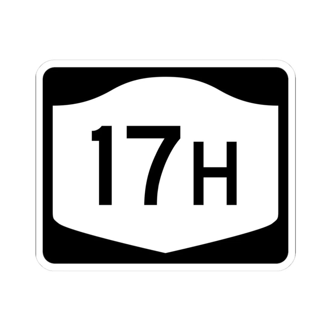 NY-17H (New York) (Road Sign) STICKER Vinyl Kiss-Cut Decal 3 Inch White - The Sticker Space