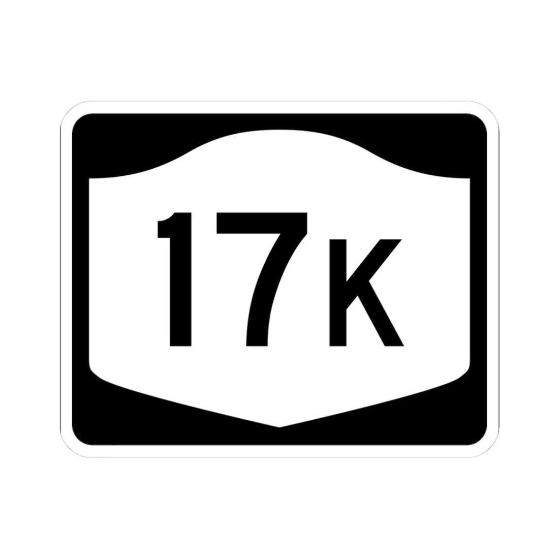 NY-17K (New York) (Road Sign) STICKER Vinyl Kiss-Cut Decal 3 Inch White - The Sticker Space