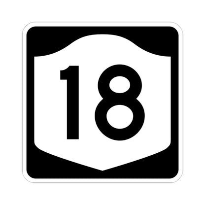 NY-18 (New York) (Road Sign) STICKER Vinyl Kiss-Cut Decal 6 Inch White - The Sticker Space