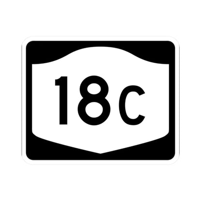 NY-18C (New York) (Road Sign) STICKER Vinyl Kiss-Cut Decal 2 Inch White - The Sticker Space