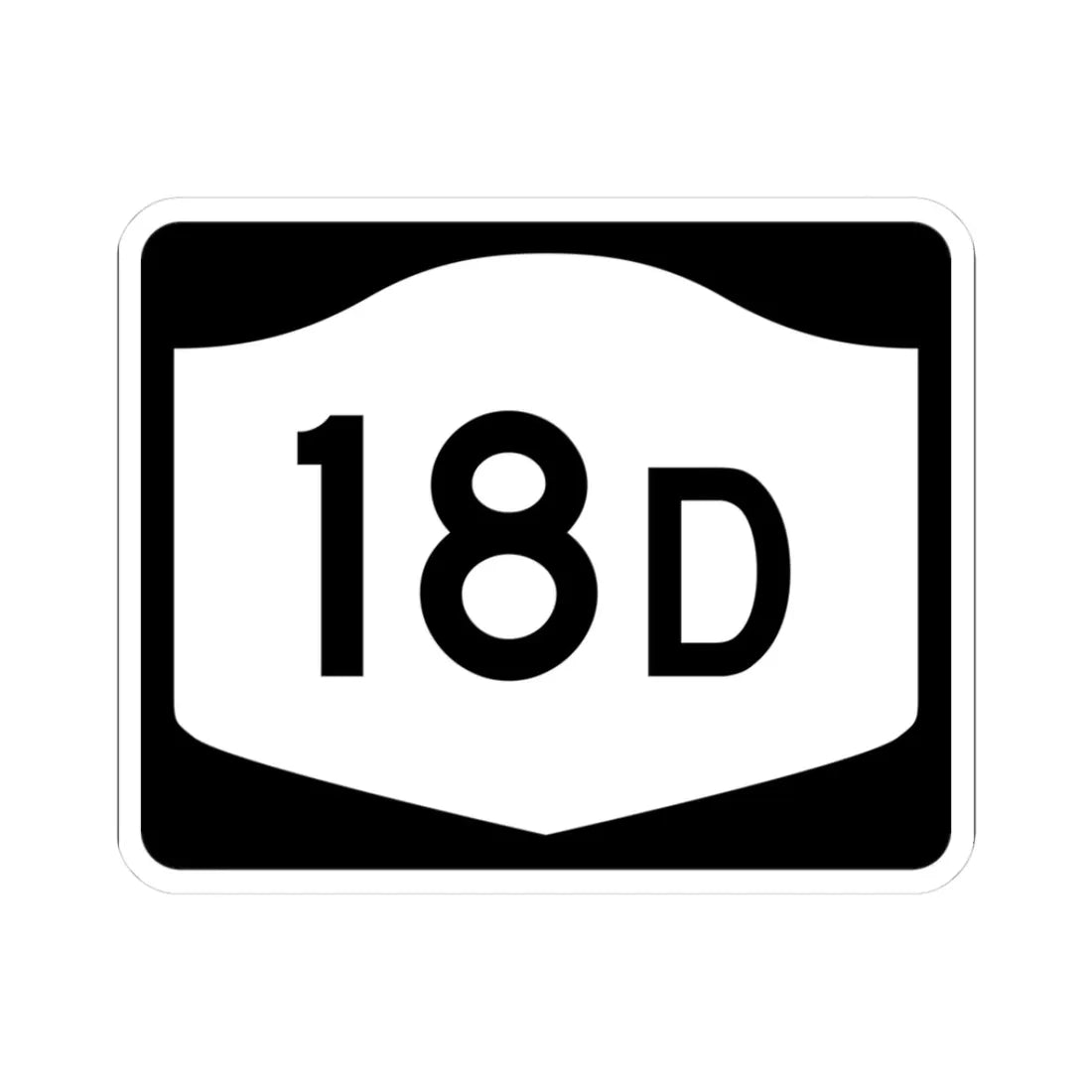 NY-18D (New York) (Road Sign) STICKER Vinyl Kiss-Cut Decal 3 Inch White - The Sticker Space