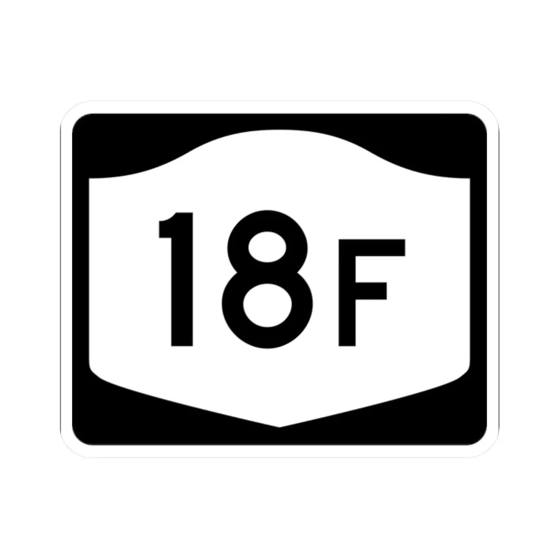 NY-18F (New York) (Road Sign) STICKER Vinyl Kiss-Cut Decal 2 Inch White - The Sticker Space