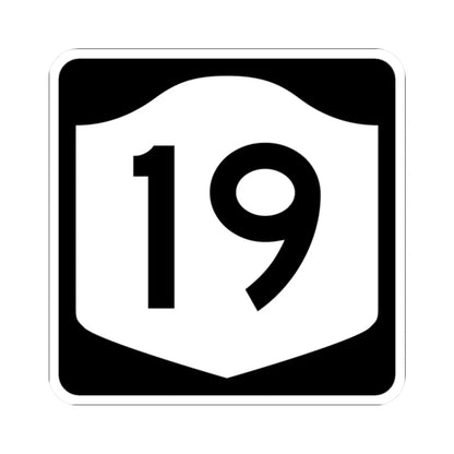 NY-19 (New York) (Road Sign) STICKER Vinyl Kiss-Cut Decal 2 Inch White - The Sticker Space