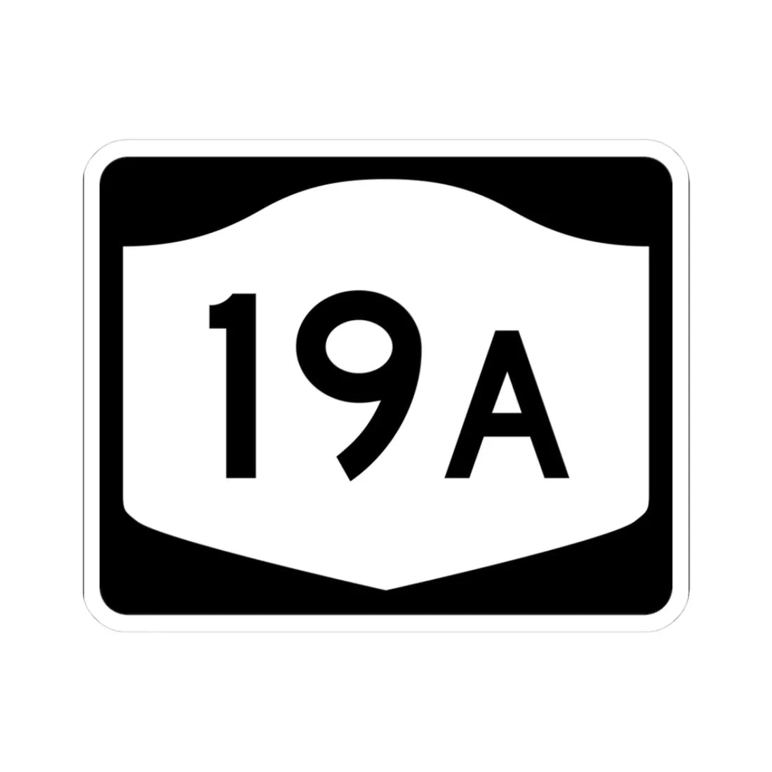 NY-19A (New York) (Road Sign) STICKER Vinyl Kiss-Cut Decal 3 Inch White - The Sticker Space