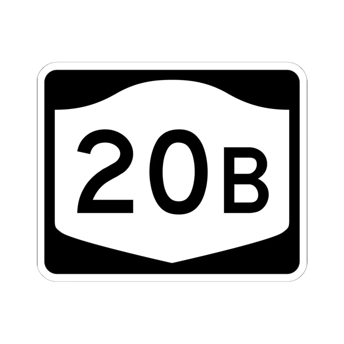 NY-20B (New York) (Road Sign) STICKER Vinyl Kiss-Cut Decal 6 Inch White - The Sticker Space