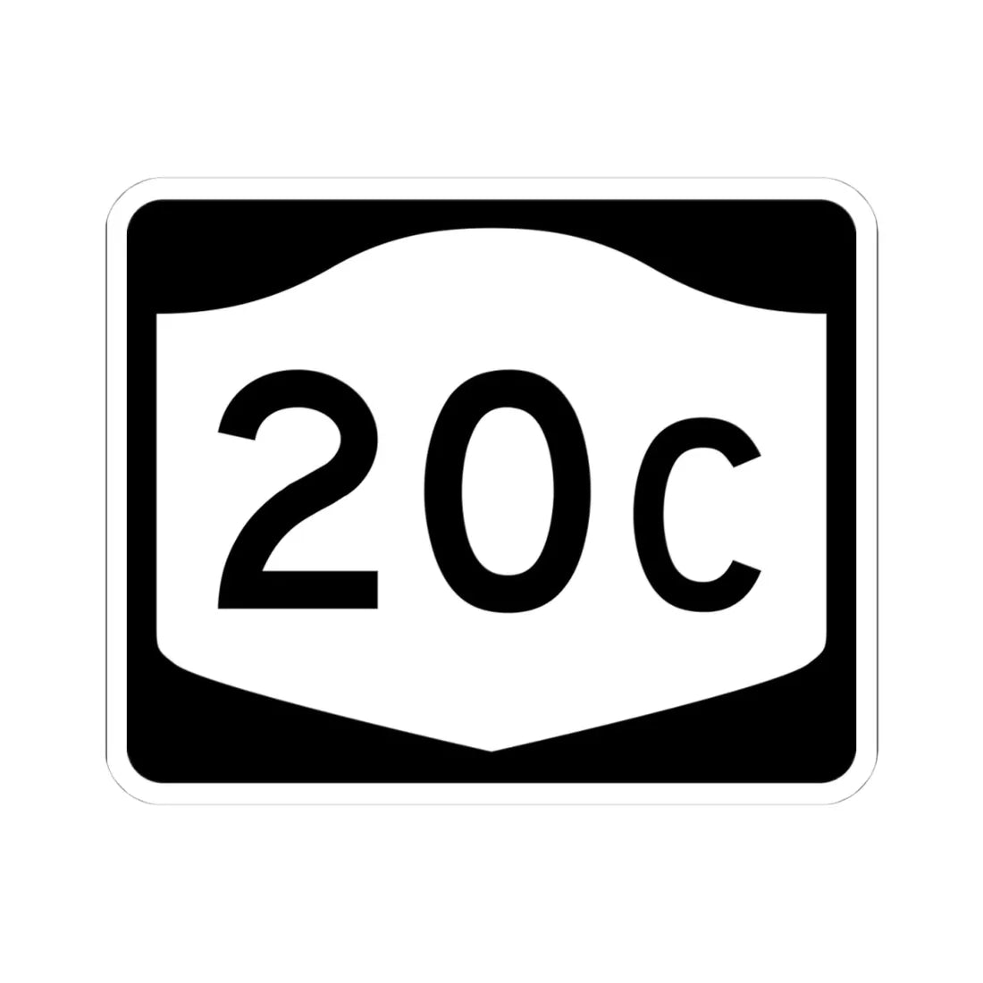 NY-20C (New York) (Road Sign) STICKER Vinyl Kiss-Cut Decal 4 Inch White - The Sticker Space