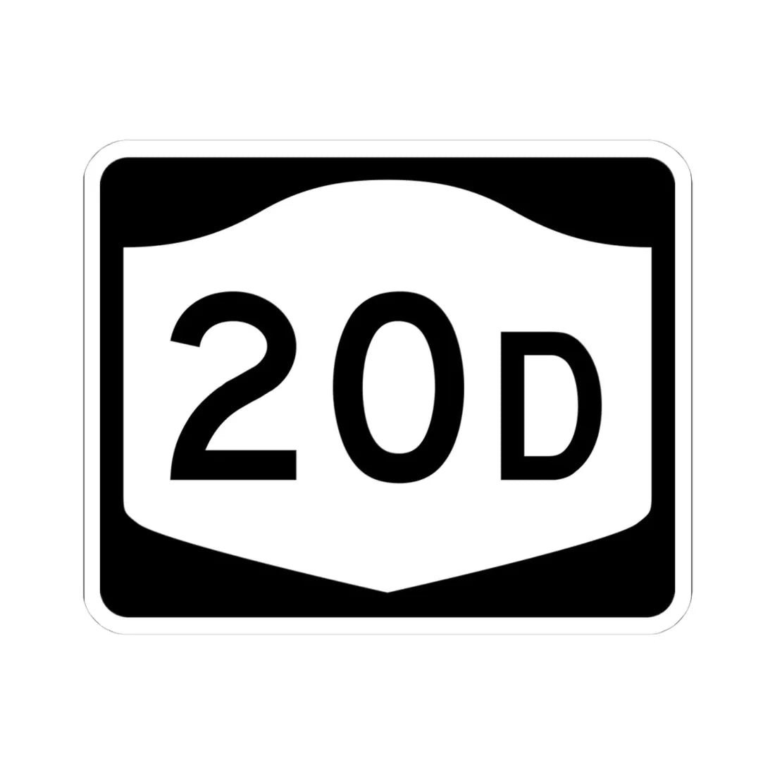NY-20D (New York) (Road Sign) STICKER Vinyl Kiss-Cut Decal 4 Inch White - The Sticker Space