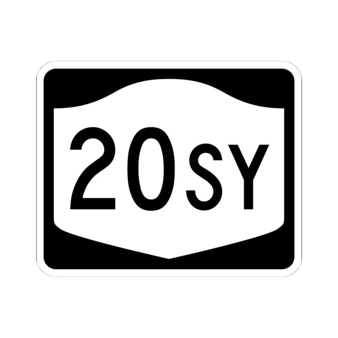 NY-20SY (New York) (Road Sign) STICKER Vinyl Kiss-Cut Decal 4 Inch White - The Sticker Space