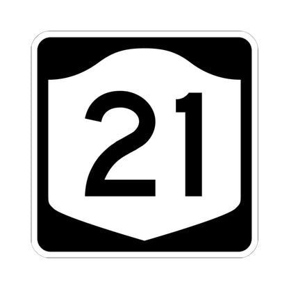 NY-21 (New York) (Road Sign) STICKER Vinyl Kiss-Cut Decal 6 Inch White - The Sticker Space