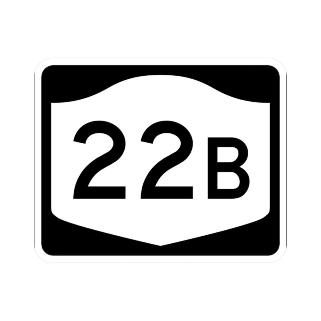 NY-22B (New York) (Road Sign) STICKER Vinyl Kiss-Cut Decal 2 Inch White - The Sticker Space