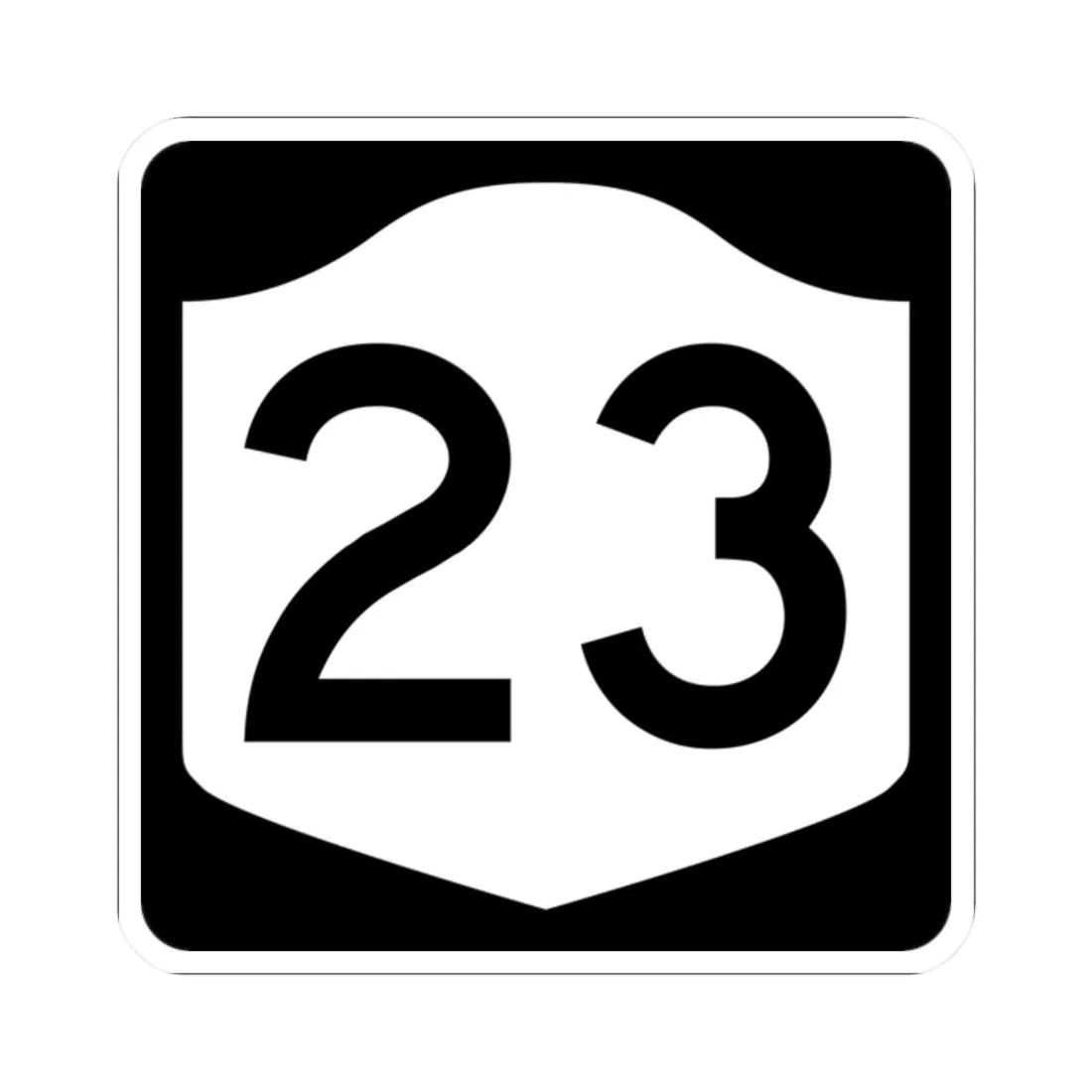 NY-23 (New York) (Road Sign) STICKER Vinyl Kiss-Cut Decal 2 Inch White - The Sticker Space