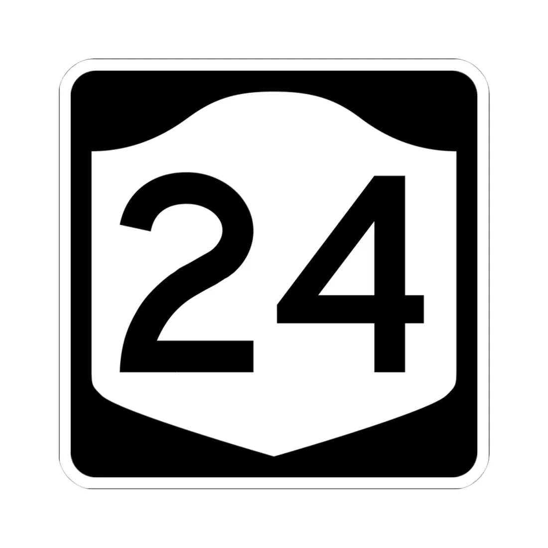 NY-24 (New York) (Road Sign) STICKER Vinyl Kiss-Cut Decal 4 Inch White - The Sticker Space