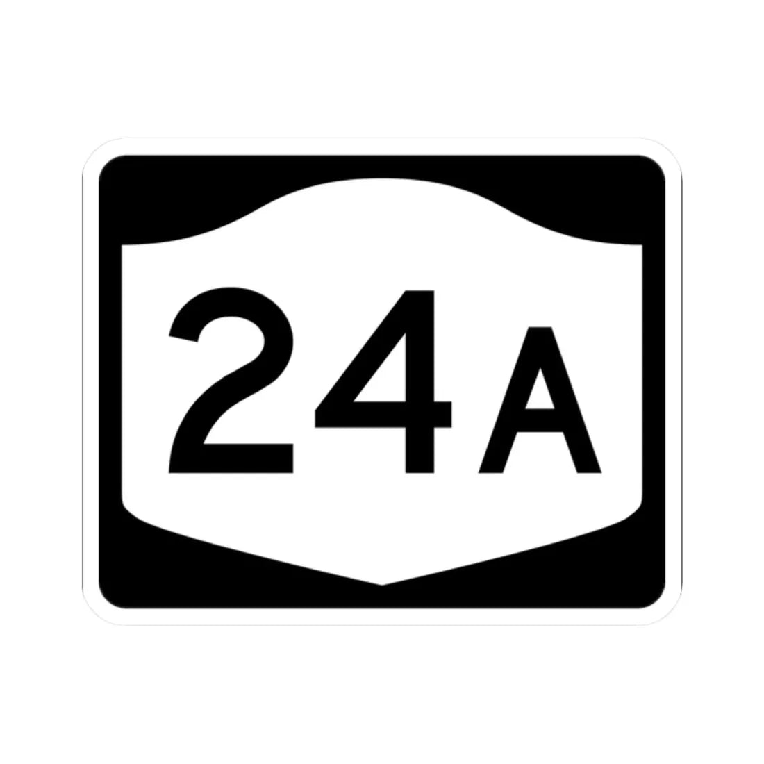 NY-24A (New York) (Road Sign) STICKER Vinyl Kiss-Cut Decal 2 Inch White - The Sticker Space