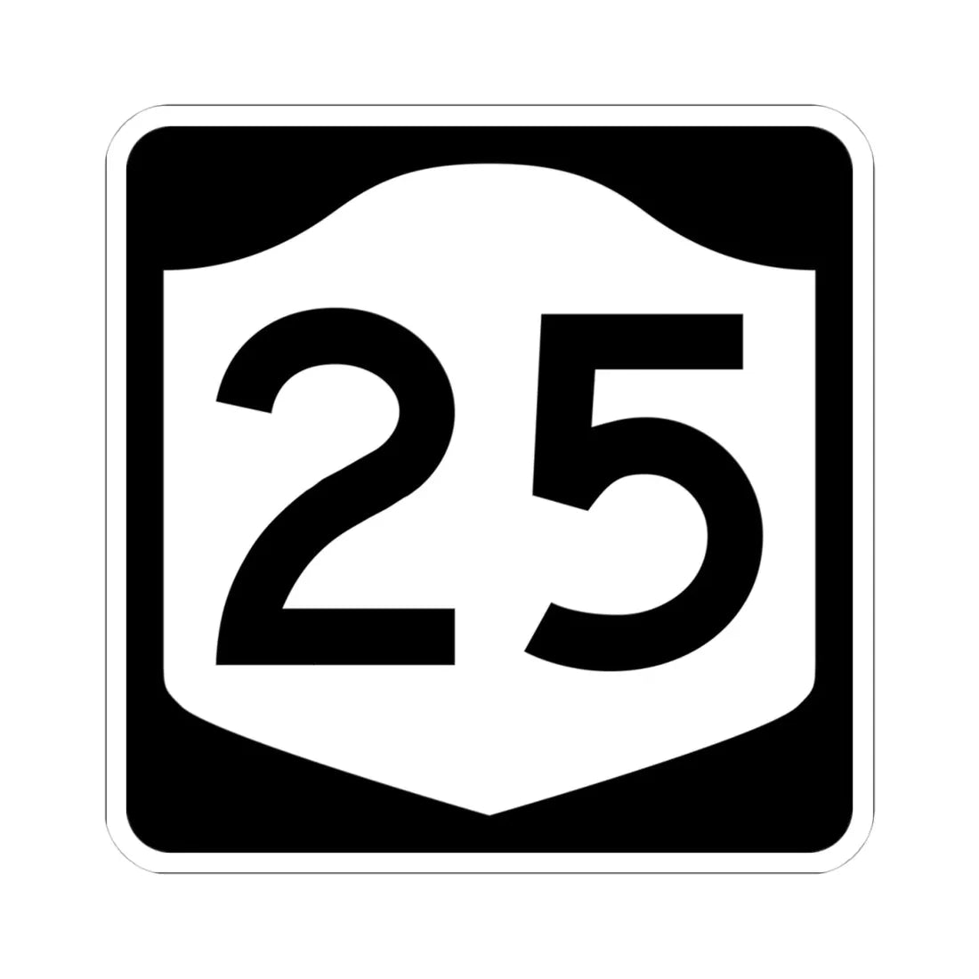 NY-25 (New York) (Road Sign) STICKER Vinyl Kiss-Cut Decal 4 Inch White - The Sticker Space