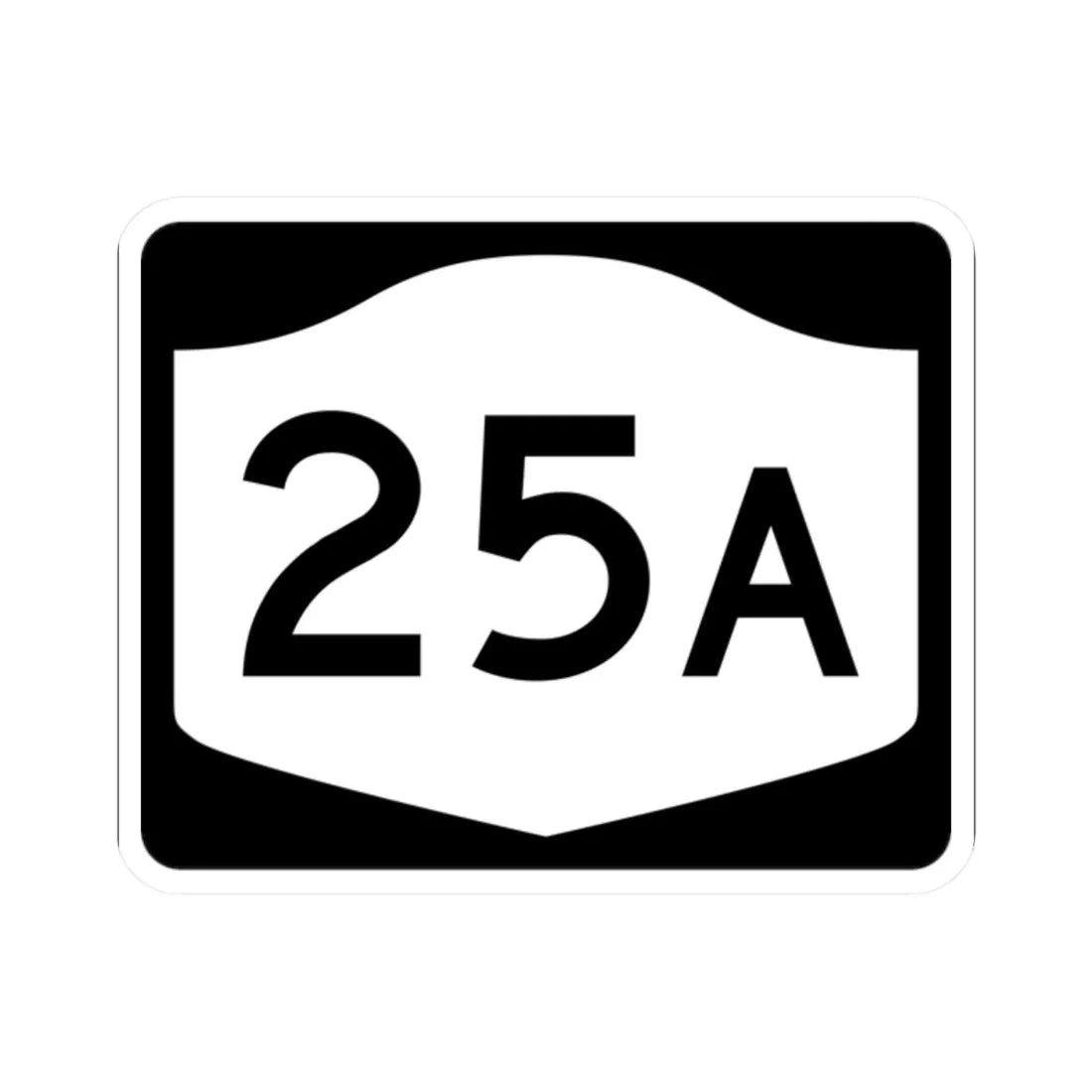 NY-25A (New York) (Road Sign) STICKER Vinyl Kiss-Cut Decal 2 Inch White - The Sticker Space
